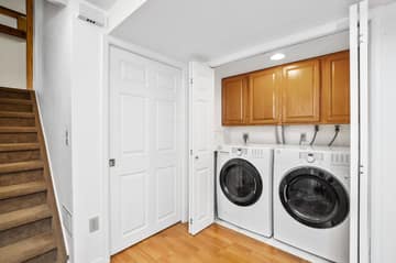 Basement Laundry Closet - Washer and Dryer